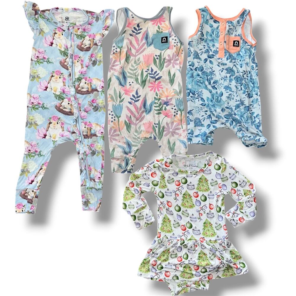 12–18M Toddler Bamboo & Cotton Romper & Dress Bundle